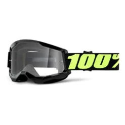 Masque 100% Strata 2 Noir Jaune Fluo Avec Verre Transparent