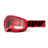 Masque 100% Strata 2 Rouge Noir Avec Verre Transparent Enfant