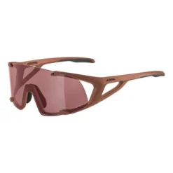 Lunettes Alpina Hawkeye Q-Lite Marron Clair Avec Verres Rouge Clair