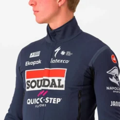 Castelli Maillot Soudal Quick-Step 2023 Gabba RoS 2 Rosso Corsa Manche Courte Bleu Foncé -Vélos Équipements Magasin ca 4233265 424 004