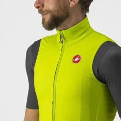 Gilet Castelli Pro Thermal Rosso Corsa Vert Lime électrique -Vélos Équipements Magasin ca 4520513 383 005