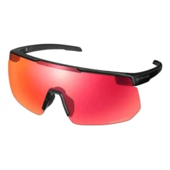 Lunettes Shimano S-PHYRE Noir Mat Avec Verre Ridescape Road Rouge