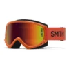 Masque Smith Fuel V1 Orange Rose Avec Verre à Effet Miroir Rouge