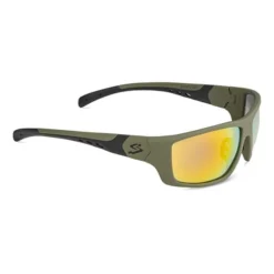 Lunettes Spiuk Smily Vert Kaki Noir Avec Verres Réfléchissants Orange