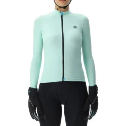Maillot UYN Lightspeed Ow Manches Longues Bleu Clair Noir Femme -Vélos Équipements Magasin uyn o102428 e789 003